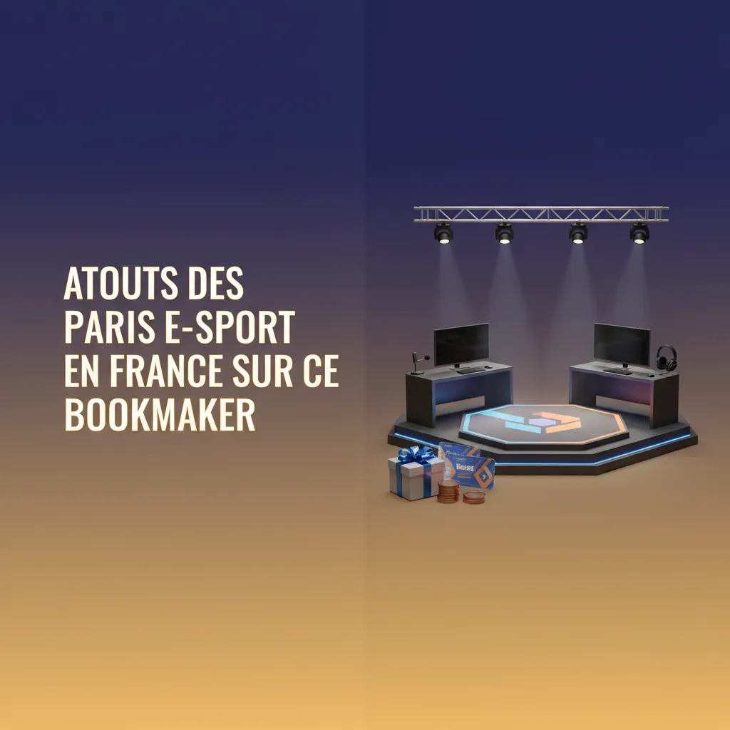 Bannière sur atouts des paris e-sport en France: bonus clairs, paiements locaux, support 24/7, live, jeu responsable.