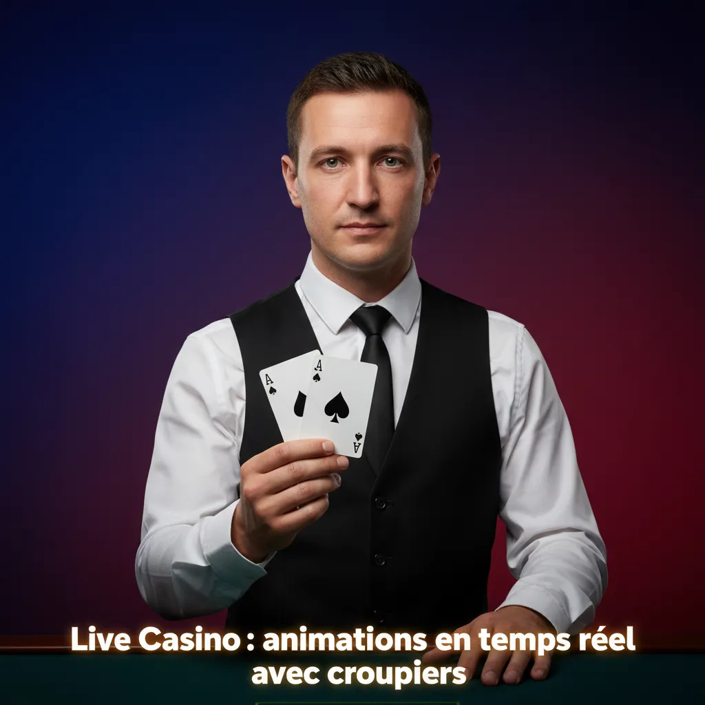 Interface de casino en direct avec croupiers réels, chat et jeux: roulette, blackjack, baccarat, poker, Game Shows