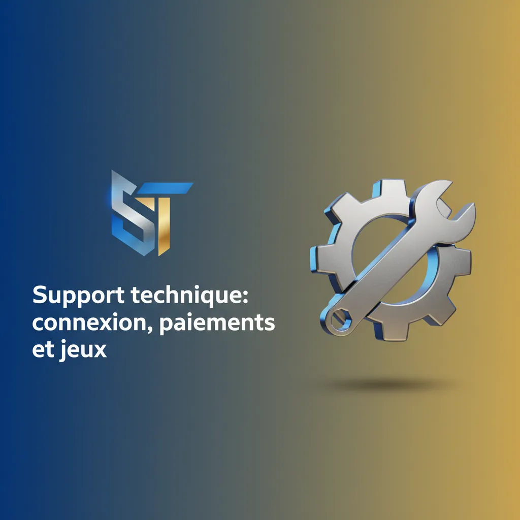 Bannière support technique Talismania: agent casque, icônes connexion, paiements, jeux, horloge délais, chat et e-mail.