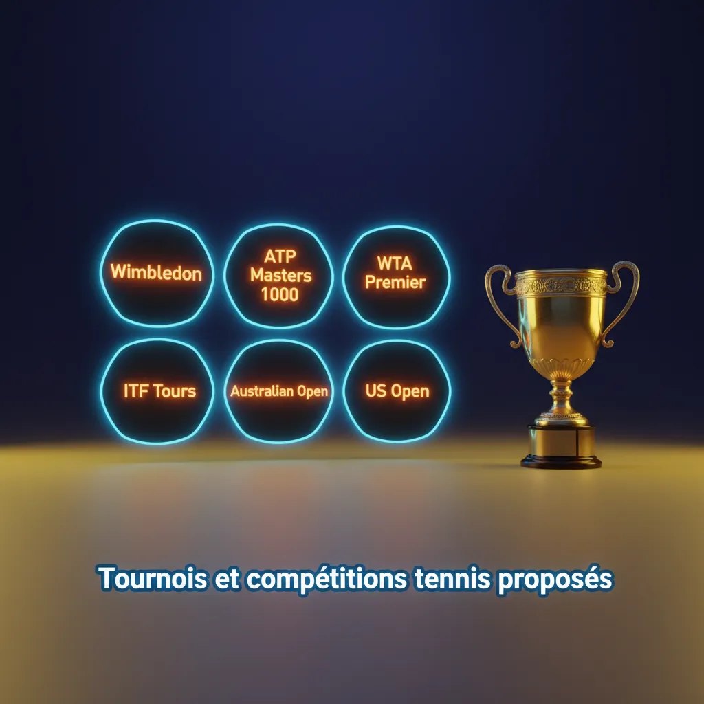 Affiche des tournois tennis: Roland-Garros, US Open, Open d’Australie, ATP/WTA, Coupe Davis et Billie Jean King Cup.