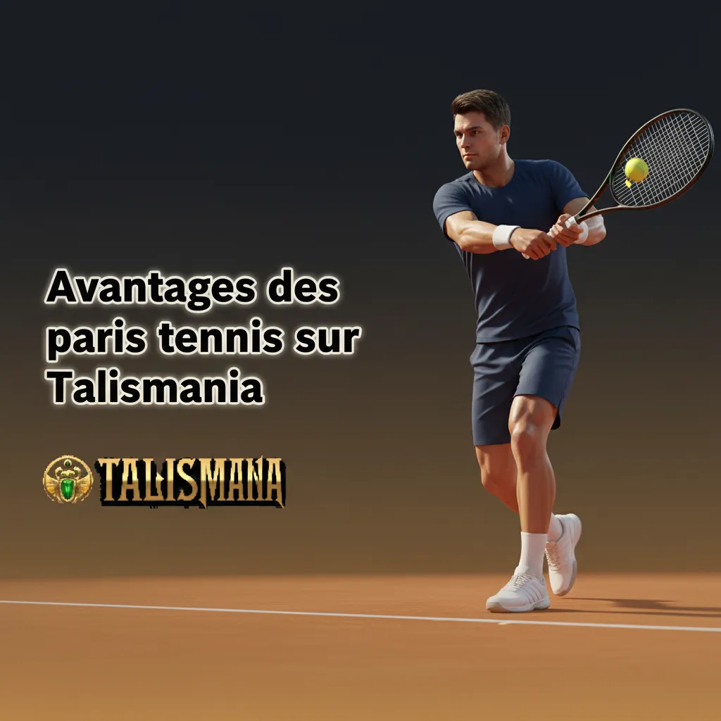 Avantages des paris tennis Talismania: marchés variés, cotes live, cash out, détails du coupon, alertes, jeu responsable