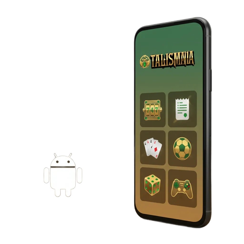 Interface de l’app Android Talismania avec étapes d’installation pour parier et jouer au casino.