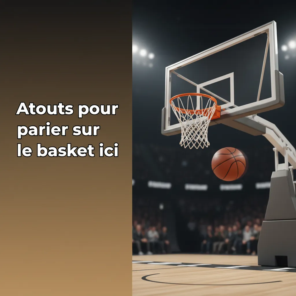 Infographie des atouts pour parier sur le basket: cotes live, marchés, cash out, stats, app iOS/Android, dépôts sécurisés