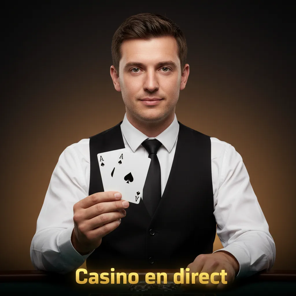 Table de casino en direct avec croupier: roulette, blackjack, baccarat, poker et game shows (Crazy Time, Monopoly Live).