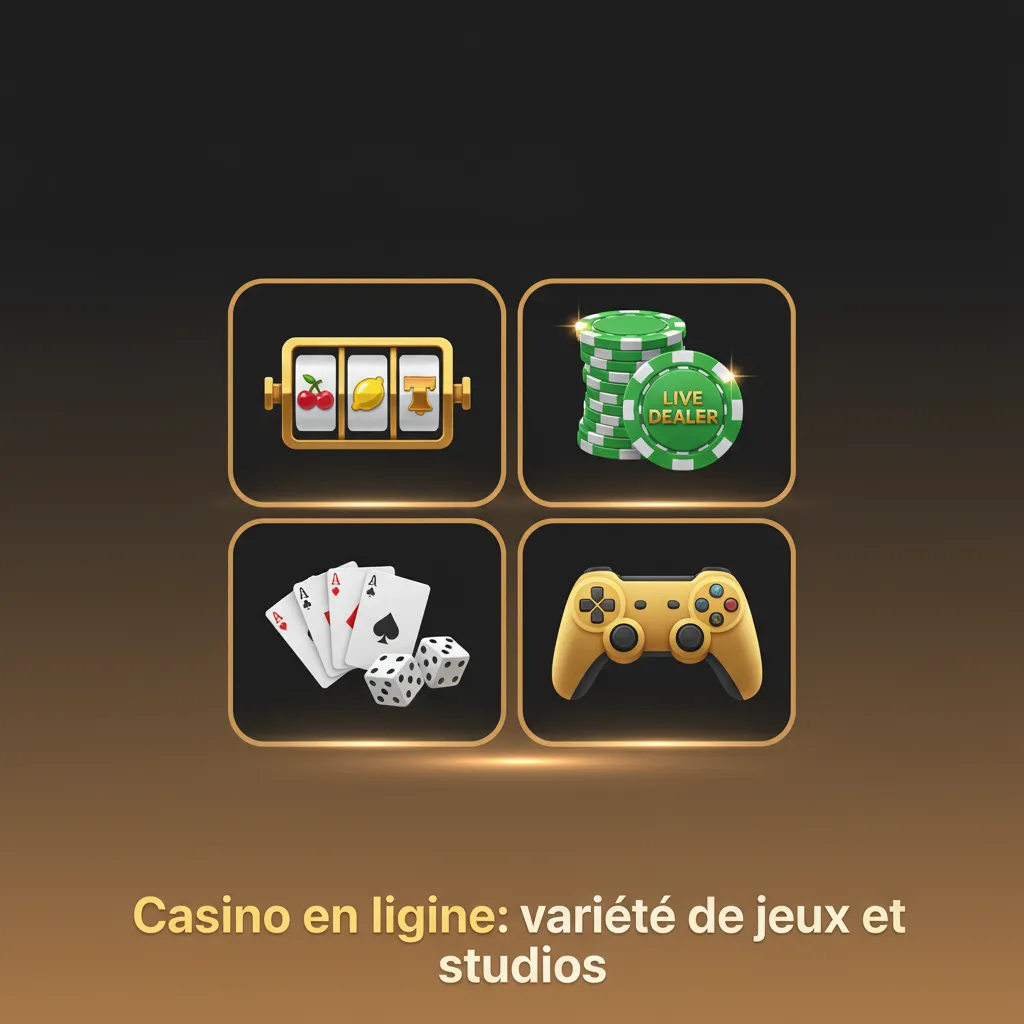 Casino en ligne avec milliers de jeux: slots, jackpots, roulette, blackjack, baccarat, poker vidéo, live et filtres par type