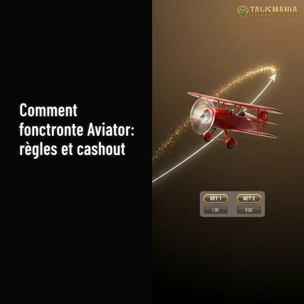 Illustration d’Aviator: avion rouge en vol, multiplicateur qui grimpe, cashout manuel ou auto avant la fuite.