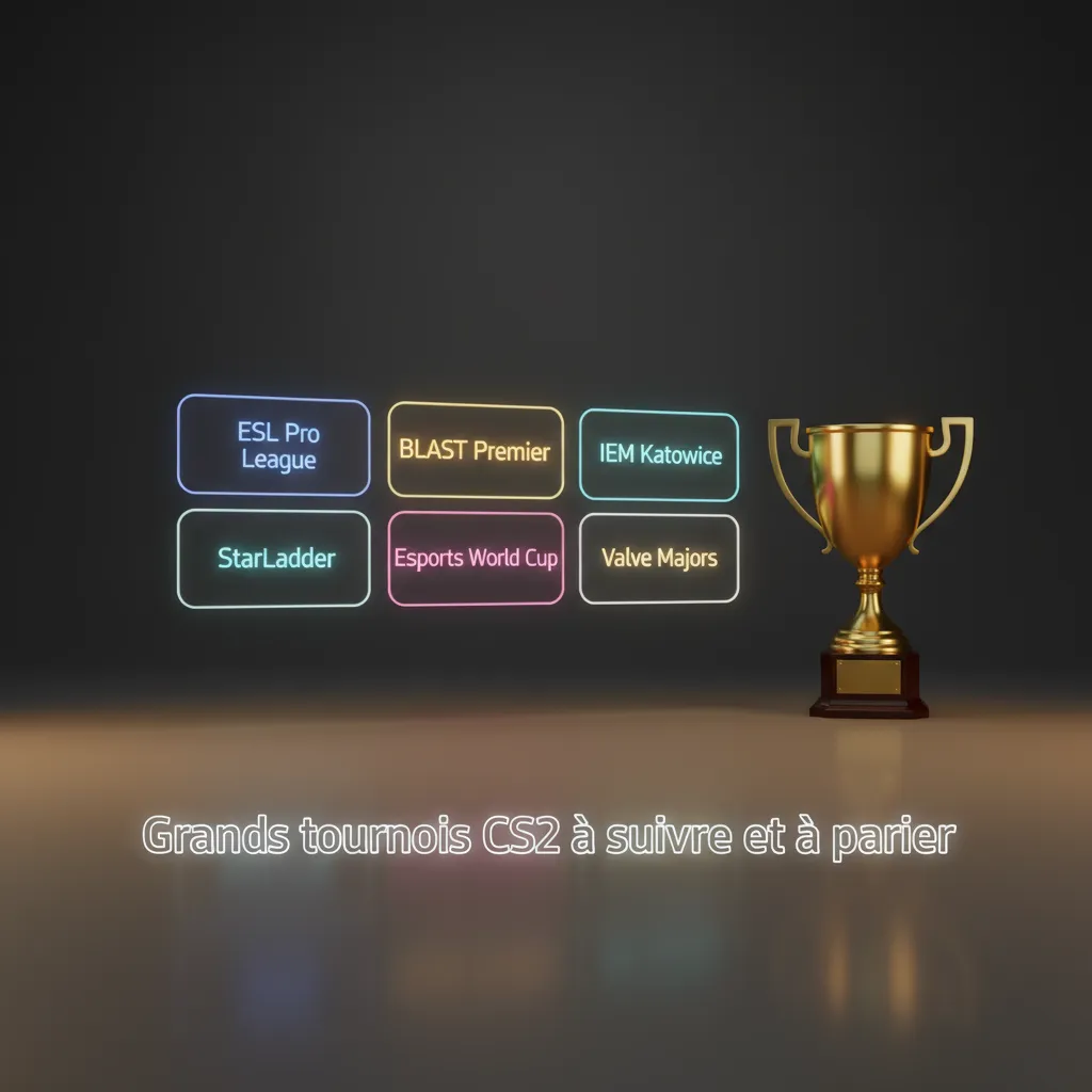 Grands tournois CS2 à suivre et à parier: Majors, ESL Pro League, BLAST, IEM Katowice/Cologne, Esports World Cup.