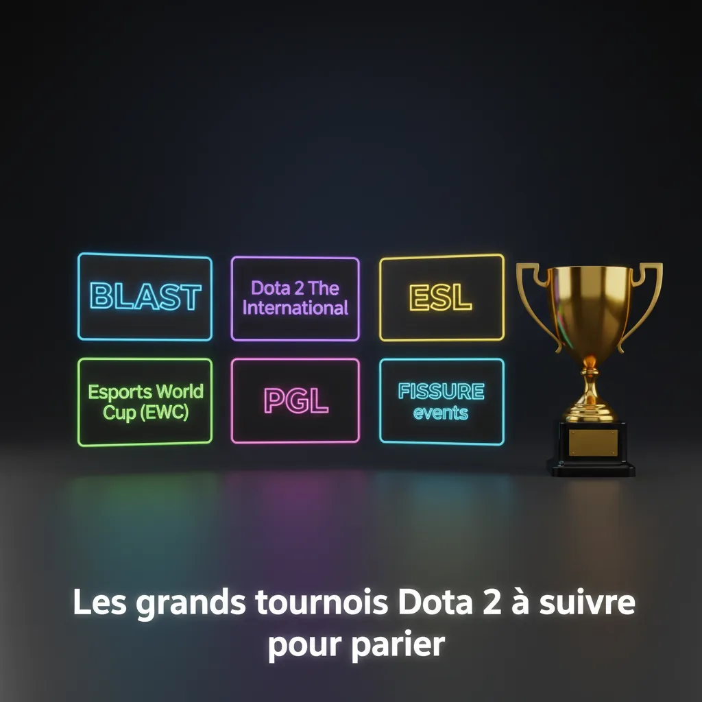 Montage Dota 2 des grands tournois (TI, ESL, BLAST, EWC, PGL, FISSURE), horaires CET et formats Bo1/Bo2/Bo3 pour parier