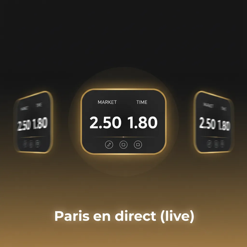 Interface Paris en direct: matchs en cours, cotes dynamiques, coupon rapide, Cash Out et statistiques en temps réel.