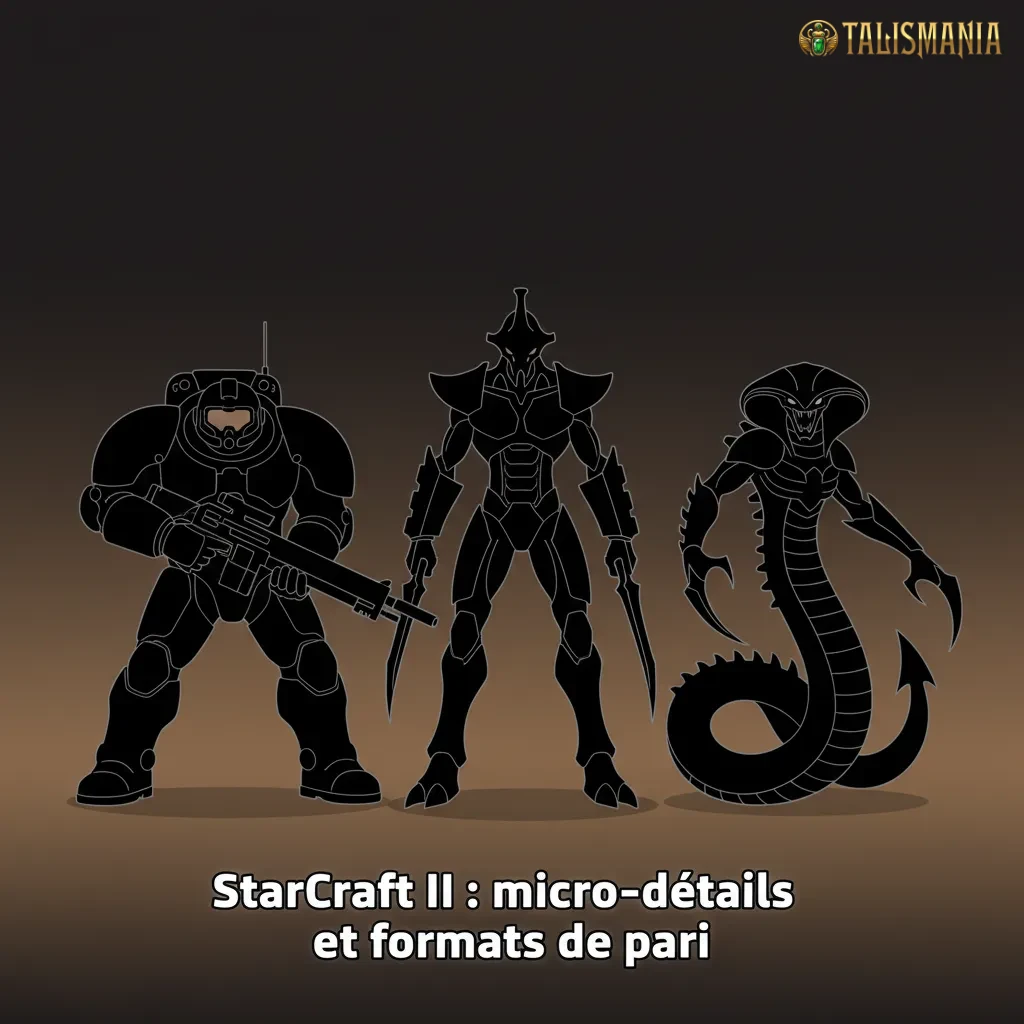 Infographie StarCraft II: paris (vainqueur, cartes, handicap), match-ups TvZ/PvT/ZvP, tournois IEM, ESL, GSL, DreamHack, TSL