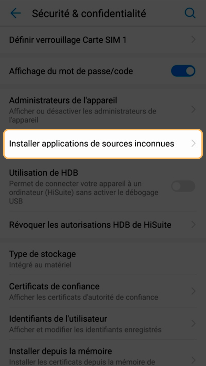 Configurez votre Android pour l'application Talismania.