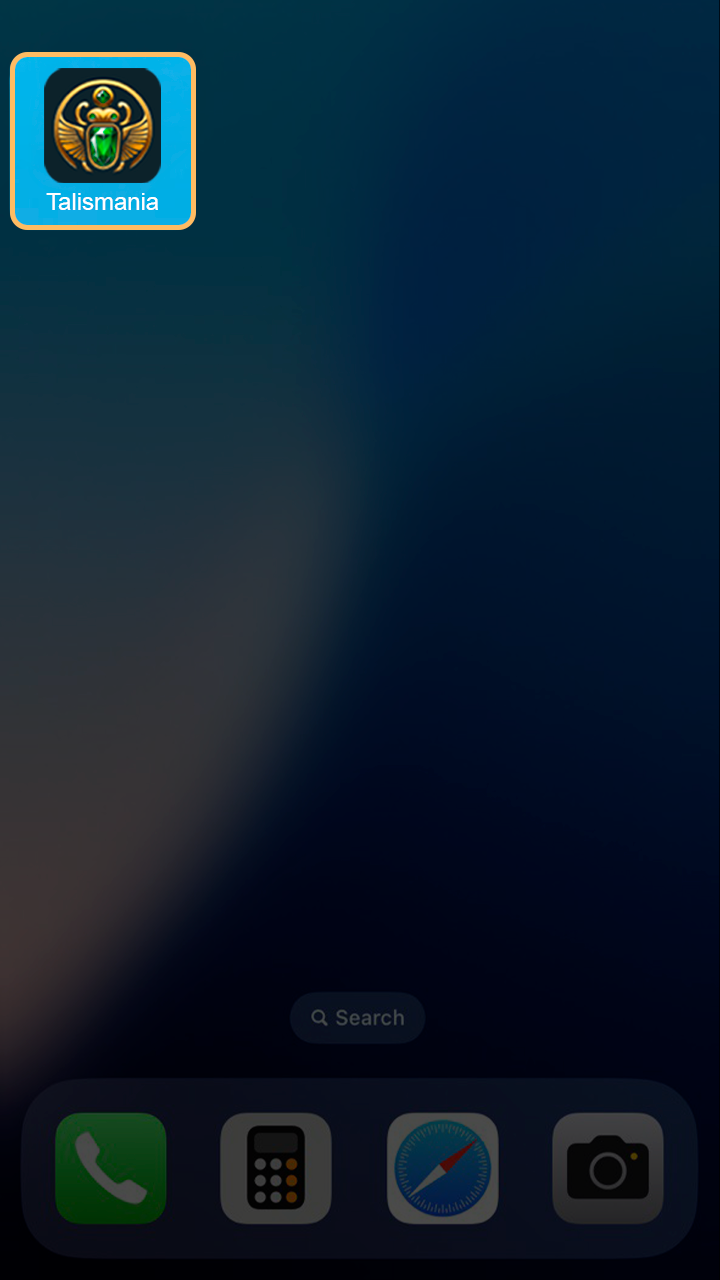 Démarrez l'interface mobile de la plateforme Talismania.