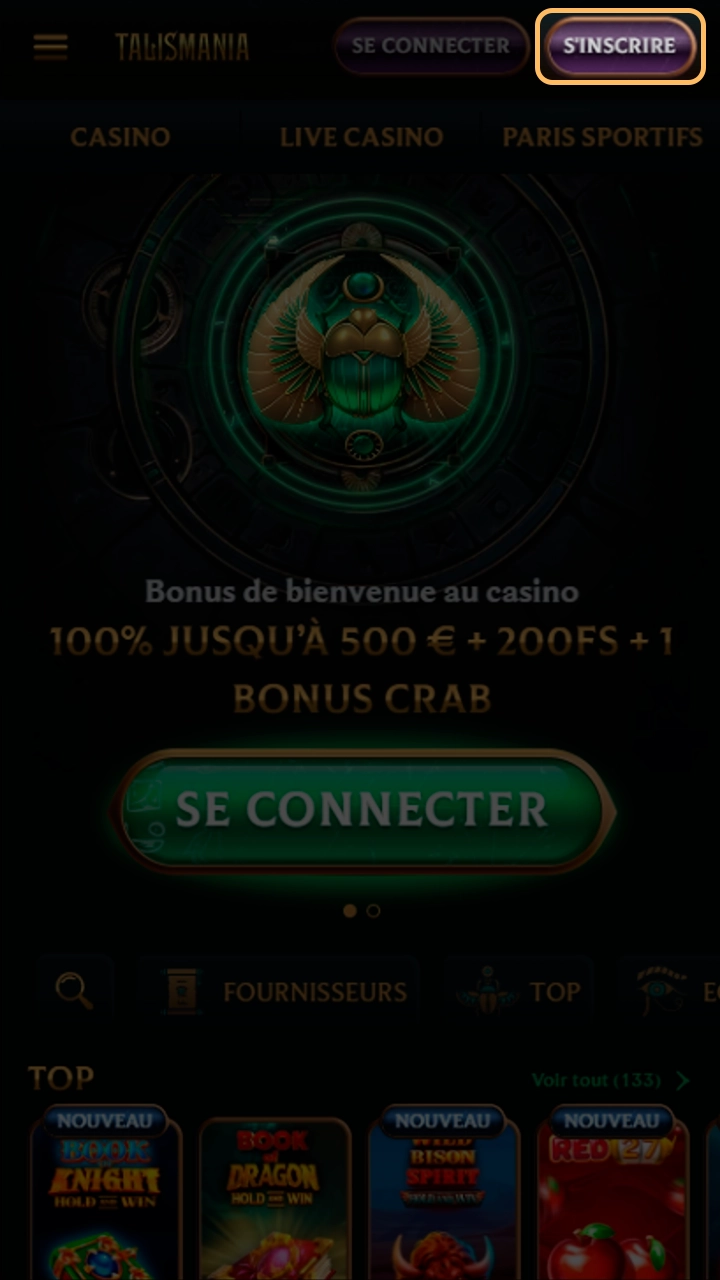 Choisissez votre mode d'inscription préféré sur Talismania.