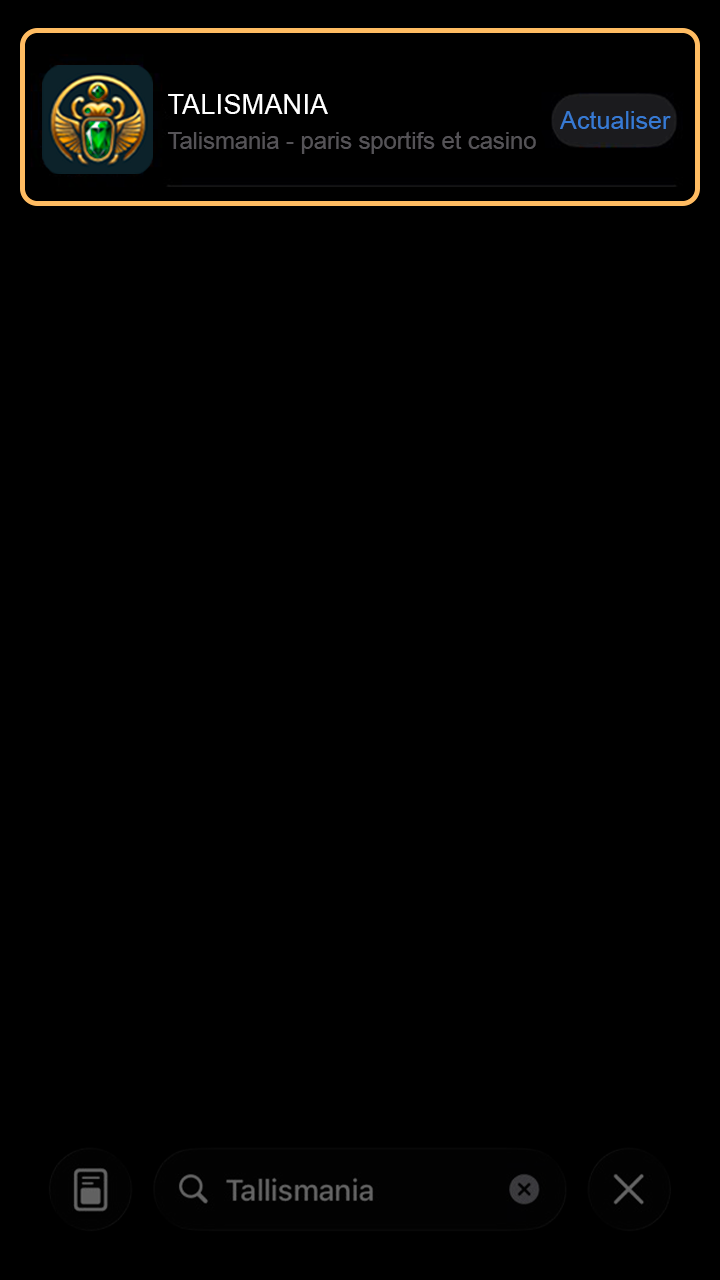 Installation de la dernière mise à jour Talismania sur iPhone.