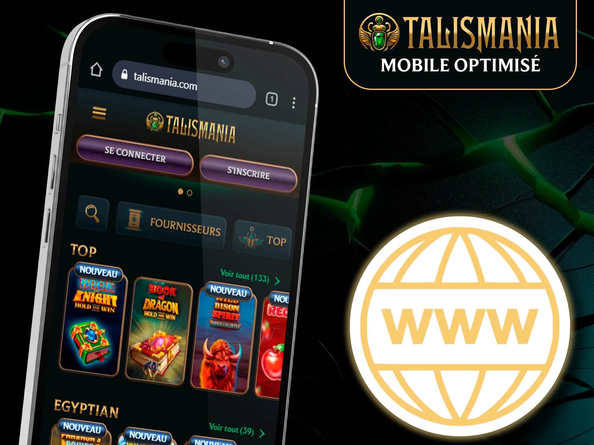 Profitez d'une navigation fluide sur le site mobile Talismania.