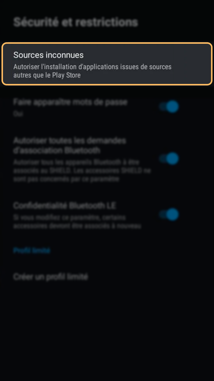 Configuration de sécurité Android pour l'application mobile Talismania.