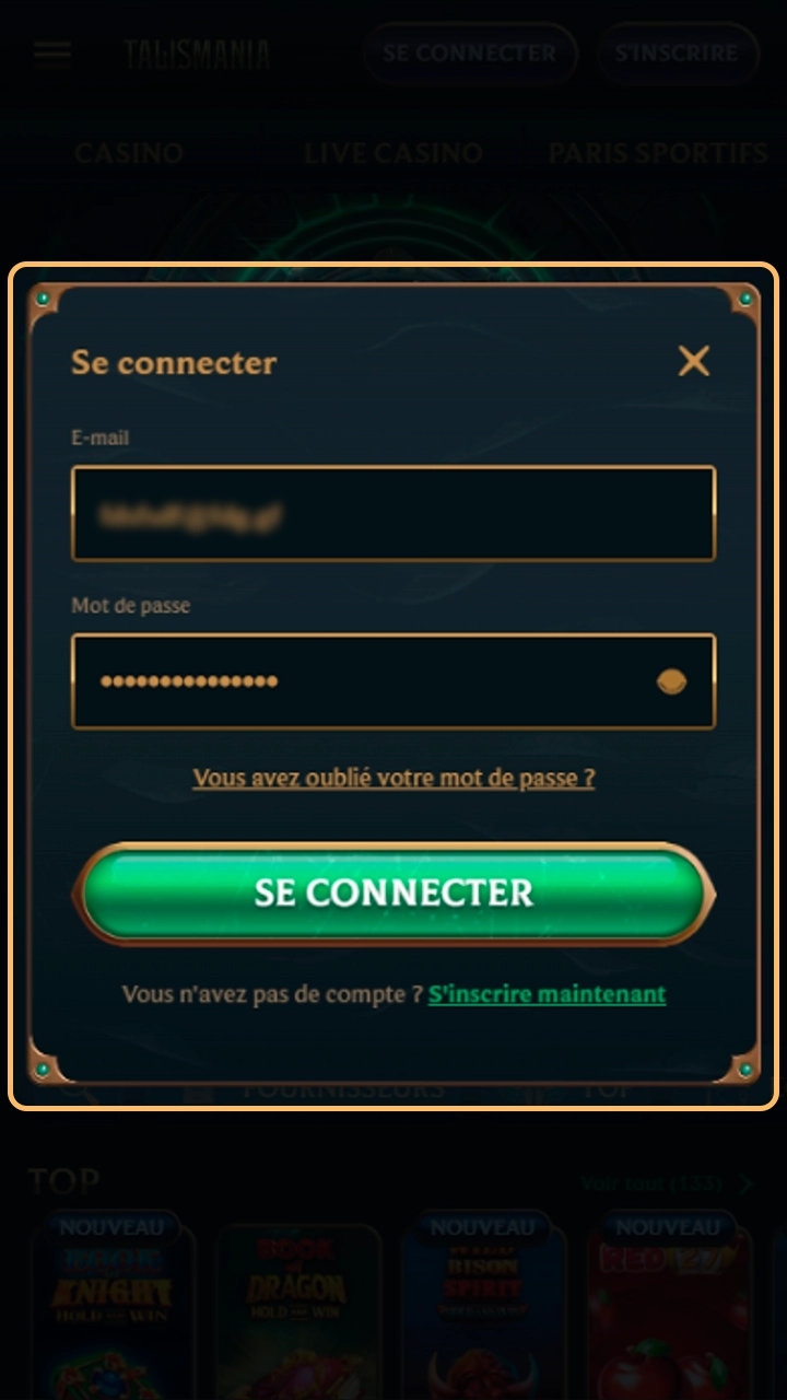 Connexion sécurisée à votre espace client Talismania.