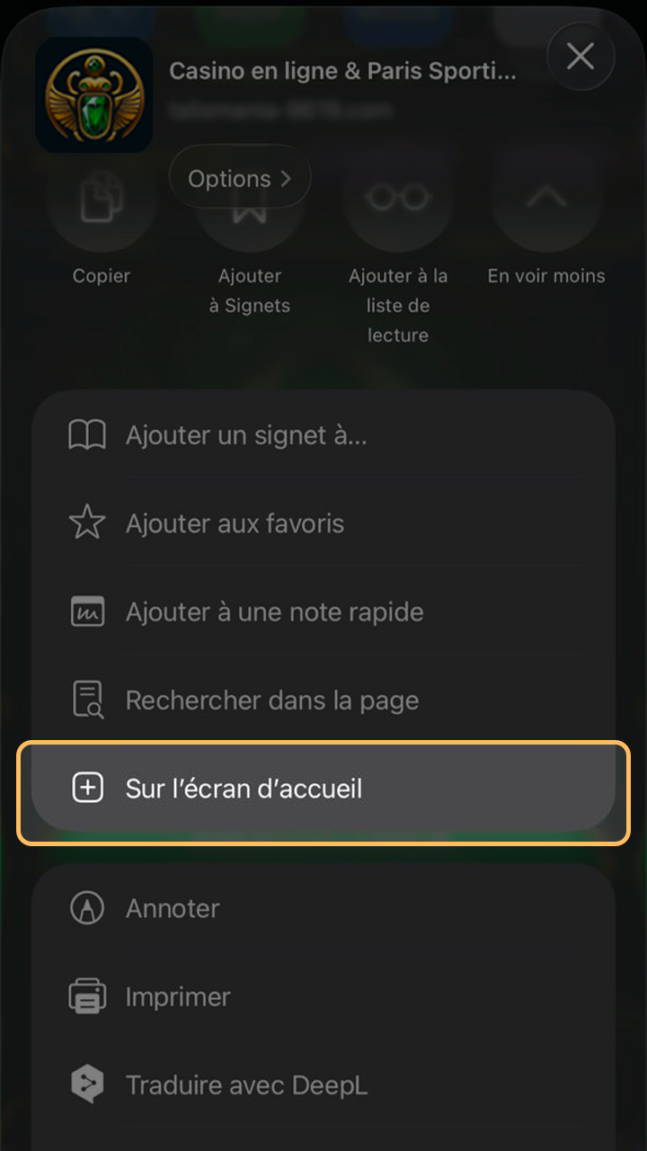 Finalisation de l'installation iOS pour Talismania