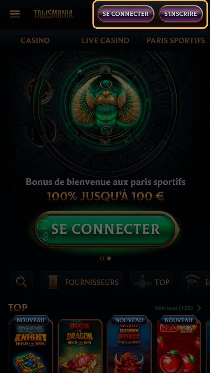 Ouverture de votre compte via l'application mobile Talismania.