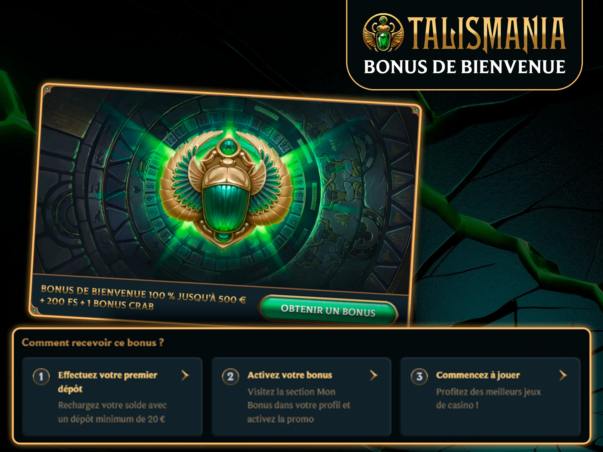 Profitez du bonus eSport de bienvenue chez Talismania.